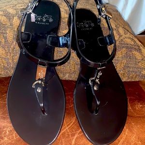 Black Coach Thong Sandals (Mint condition)